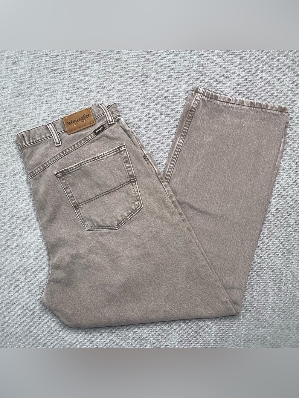 Wrangler Jeans Regular Fit Straight Leg Mens Brown Denim 38x30 MGW20BR Western